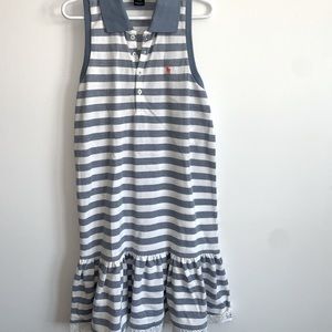 Brand new blue and white striped kids polo dress!